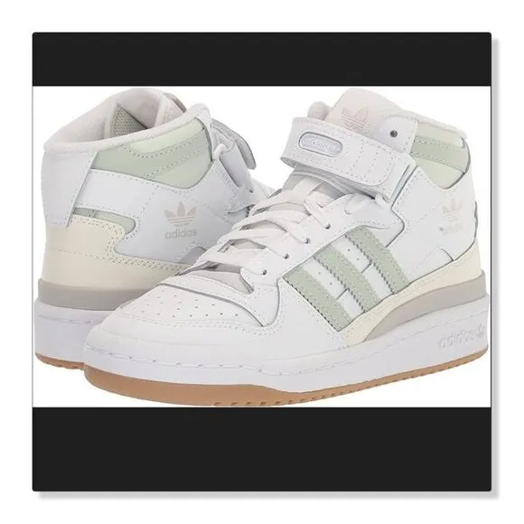 ✨ ADIDAS ✨ Forum Mid Sneaker in White/ Linen Green - [Women's size 5]