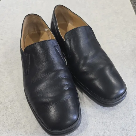 🐢 Bally Rogado Men's leather loafers  Black Size 7 EEE.