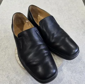 🐢 Bally Rogado Men's leather loafers  Black Size 7 EEE.