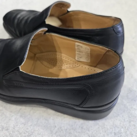🐢 Bally Rogado Men's leather loafers  Black Size 7 EEE.