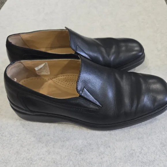 🐢 Bally Rogado Men's leather loafers  Black Size 7 EEE.
