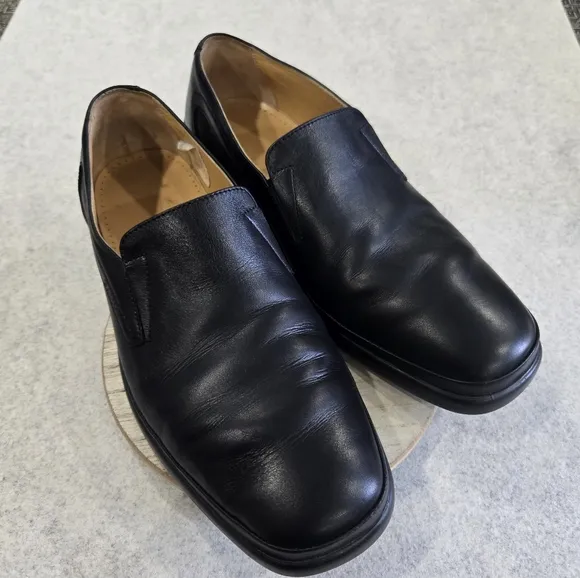 🐢 Bally Rogado Men's leather loafers  Black Size 7 EEE.
