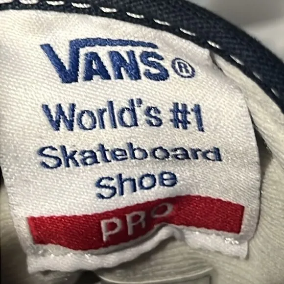 🔥🔥 Vans Old Skool Skate Pro Shoes Low Top Navy Blue White Men US Size 8 - EUC