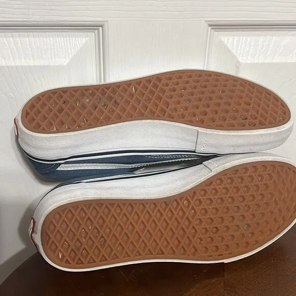 🔥🔥 Vans Old Skool Skate Pro Shoes Low Top Navy Blue White Men US Size 8 - EUC