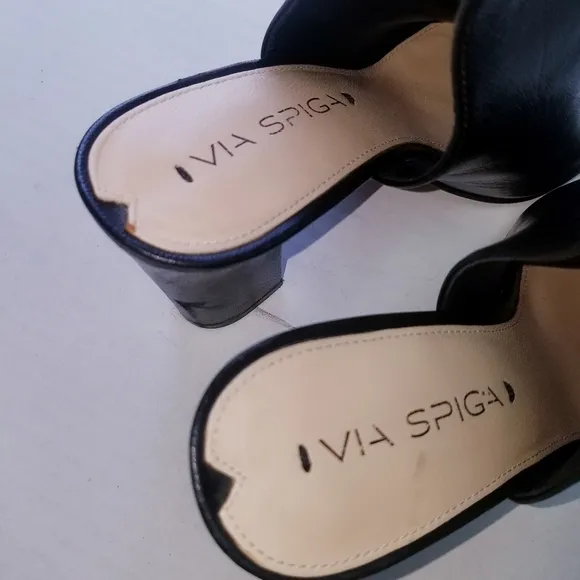 🌸 Via Spiga | Black Leather Ankle Shoes  38