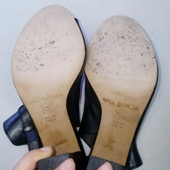 🌸 Via Spiga | Black Leather Ankle Shoes  38