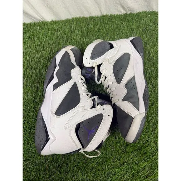 13 Air Jordan 7 Retro 'Flint' 2021 Men's White Gray Purple Basketball CU9307-100