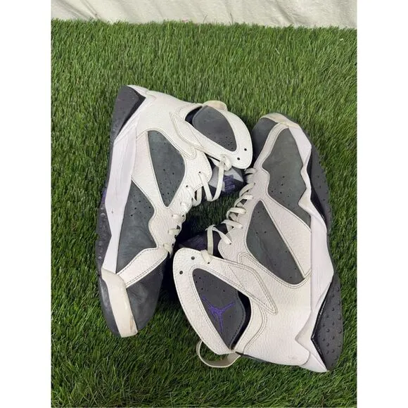 13 Air Jordan 7 Retro 'Flint' 2021 Men's White Gray Purple Basketball CU9307-100