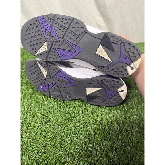 13 Air Jordan 7 Retro 'Flint' 2021 Men's White Gray Purple Basketball CU9307-100