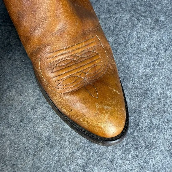 $189 Retail JUSTIN 1632 Brown Tan Classic Western Cowboy Boots Mens 10 EE