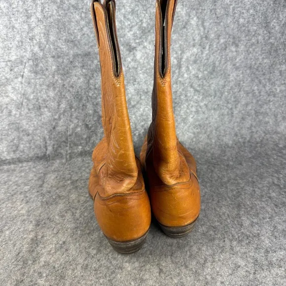 $189 Retail JUSTIN 1632 Brown Tan Classic Western Cowboy Boots Mens 10 EE