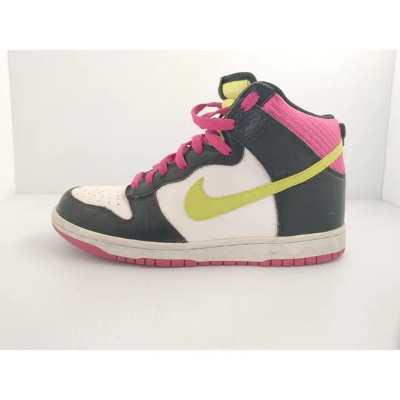 2012 Nike Dunk High Fireberry LONDON Pink Volt 317982-127 Mens‎ Shoes Size 9.5