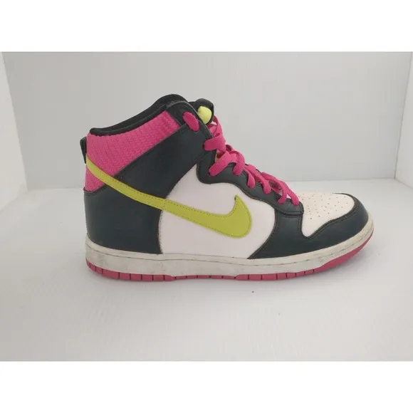 2012 Nike Dunk High Fireberry LONDON Pink Volt 317982-127 Mens‎ Shoes Size 9.5