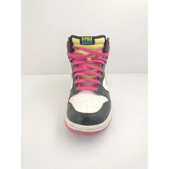 2012 Nike Dunk High Fireberry LONDON Pink Volt 317982-127 Mens‎ Shoes Size 9.5