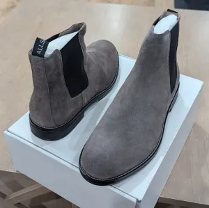 $299 Mens ALLSAINTS &quot;Harley&quot; Suede Chelsea Boots Gray