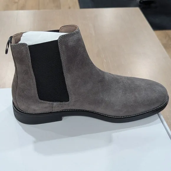 $299 Mens ALLSAINTS &quot;Harley&quot; Suede Chelsea Boots Gray