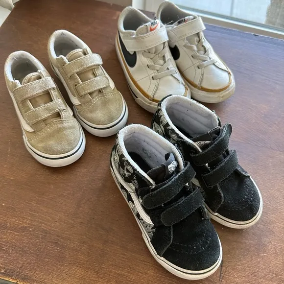 3-pack toddler shoes! Vans and Nike blazers