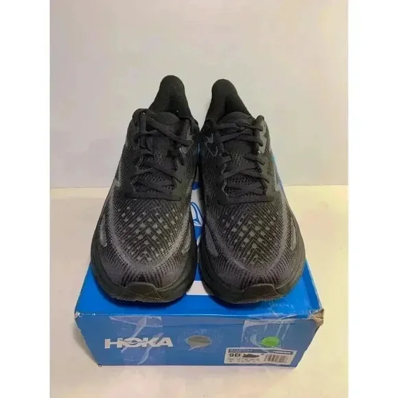 .3010 Hoka Clifton 9, Black/Black, Womens Running Shoes-US 9 Womens