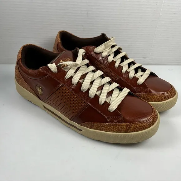 310 Motoring Shoes The Hurricane Brown Leather Snakeskin Mens Size 14