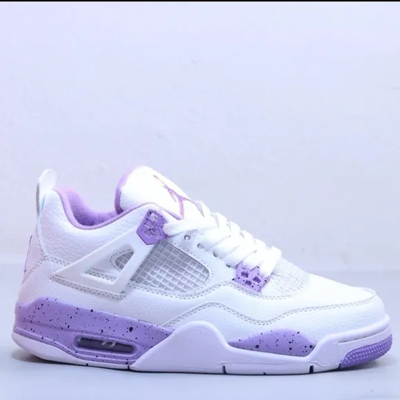 4S Retro Shoes Basketball Sneakers shoes for and White with Purple