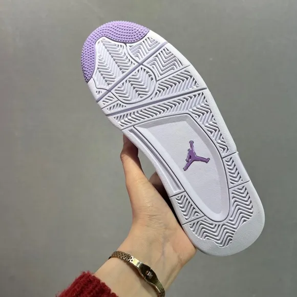 4S Retro Shoes Basketball Sneakers shoes for and White with Purple