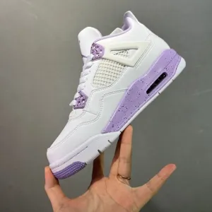 4S Retro Shoes Basketball Sneakers shoes for and White with Purple