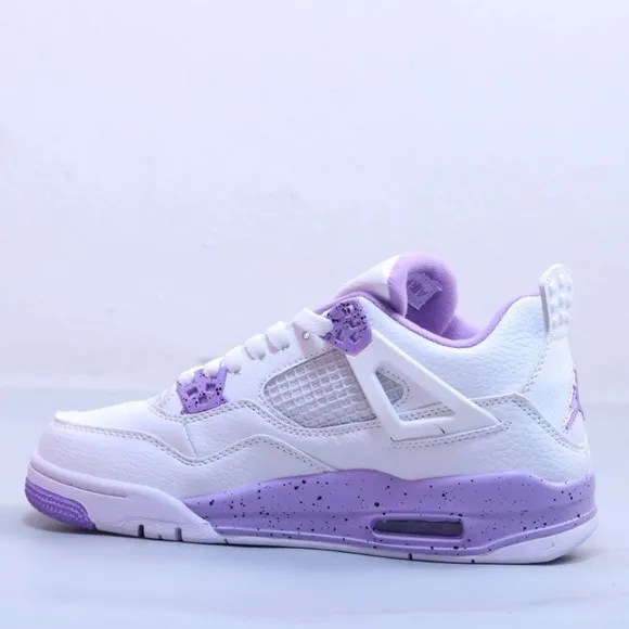 4S Retro Shoes Basketball Sneakers shoes for and White with Purple