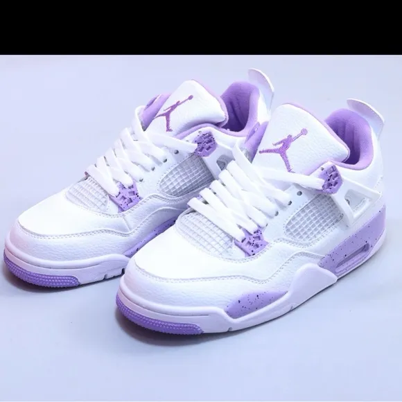 4S Retro Shoes Basketball Sneakers shoes for and White with Purple