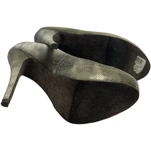 5/48 Killa Metallic Platform Heels Leather Shoes Size 38/8