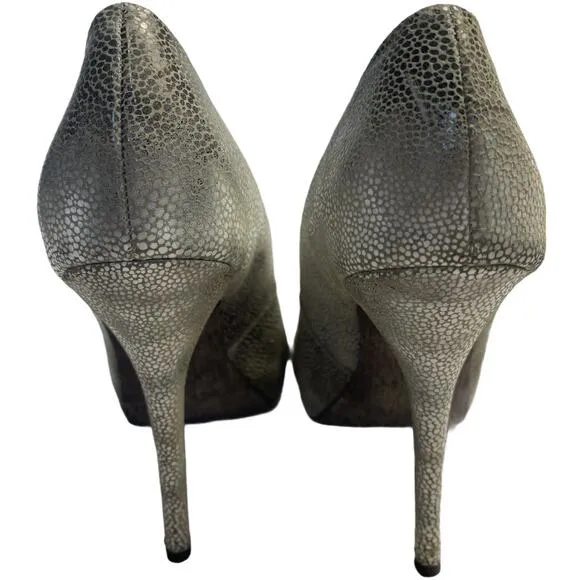 5/48 Killa Metallic Platform Heels Leather Shoes Size 38/8