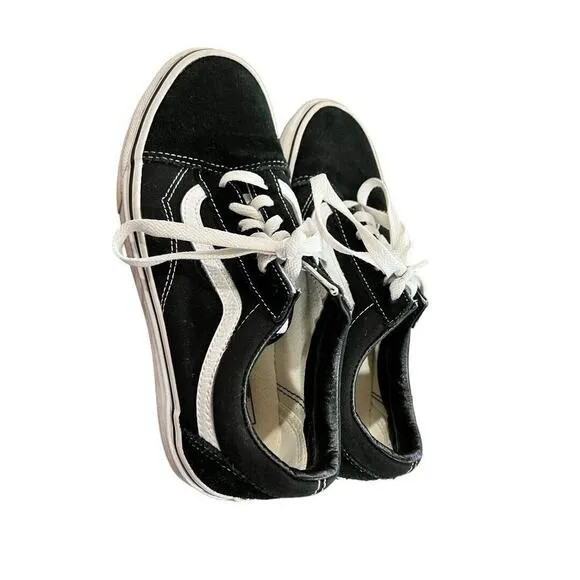 7.5 Women Vans Old Skool Skate Shoes Sneakers Black Suede Men 6