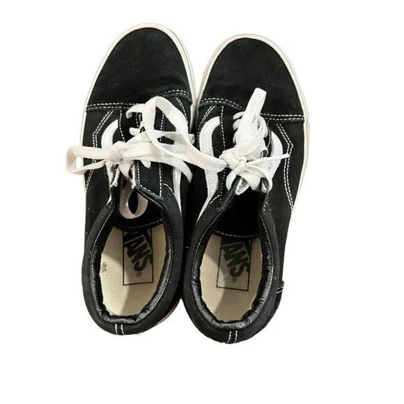 7.5 Women Vans Old Skool Skate Shoes Sneakers Black Suede Men 6