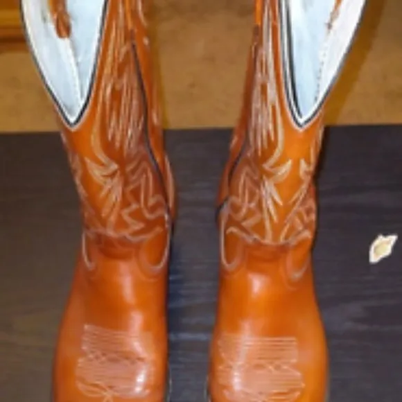 ACME COWBOY BOOTS VINTAGE BROWN TAN SIZE 9D #326480, 4098 CLASSIC STITCHING VGC.