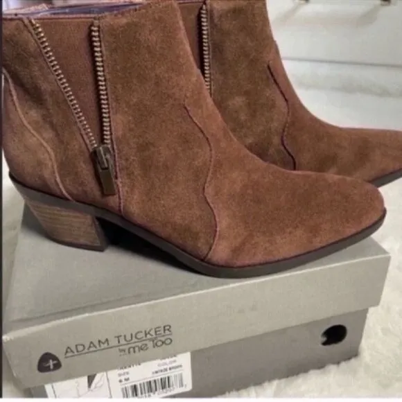 Adam Tucker Women's Suede Ankle Boots - Brown