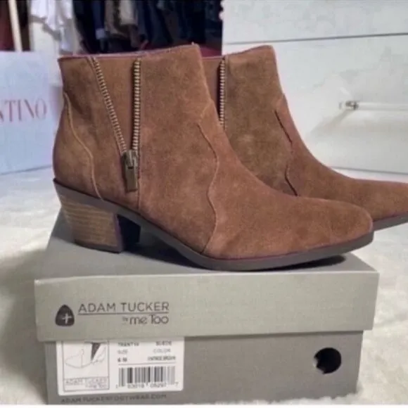 Adam Tucker Women's Suede Ankle Boots - Brown