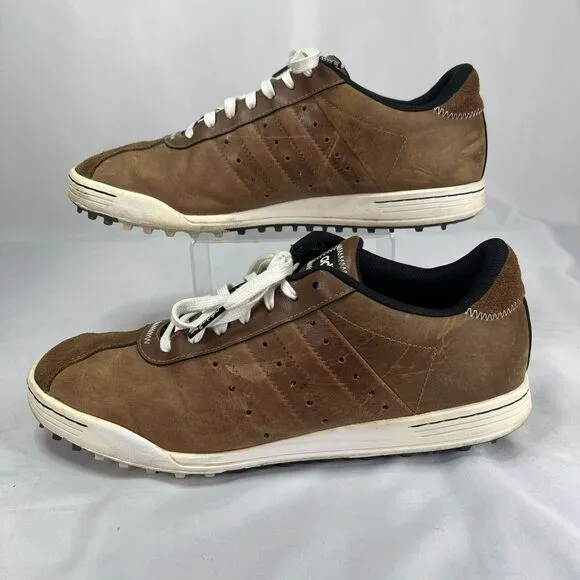 Adidas Adicross II Brown Leather Spikeless Mens Size 10.5 Golf Shoes 671663