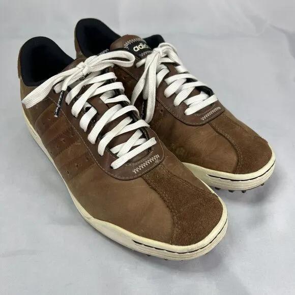 Adidas Adicross II Brown Leather Spikeless Mens Size 10.5 Golf Shoes 671663