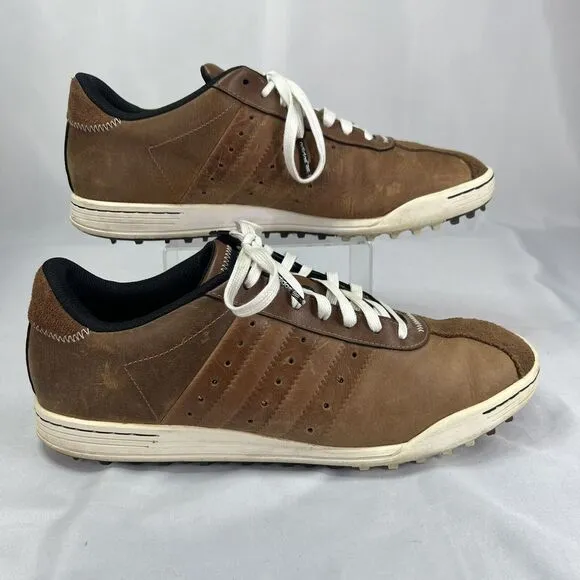 Adidas Adicross II Brown Leather Spikeless Mens Size 10.5 Golf Shoes 671663