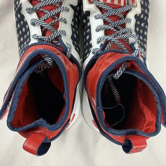 Adidas Dual Threat Basketball Shoes USA Flag White Blue Red D69448 Size …
