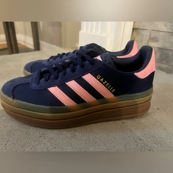 Adidas Gazelle Bold Women's Sneakers - Navy and PinkSize 7