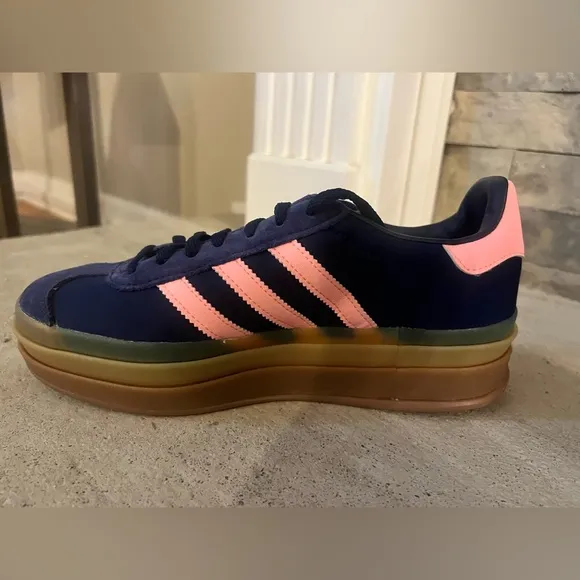 Adidas Gazelle Bold Women's Sneakers - Navy and PinkSize 7