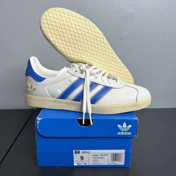 Adidas Gazelle Shoe Palace Exclusive Mens Size 9 Shoes Blue Aged Midsole Leather