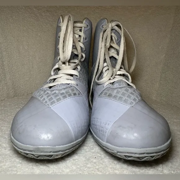 Adidas Mat Wizard 4 grey gray white wrestling shoes sneakers high tops 10