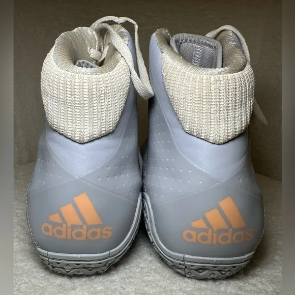 Adidas Mat Wizard 4 grey gray white wrestling shoes sneakers high tops 10