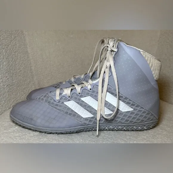 Adidas Mat Wizard 4 grey gray white wrestling shoes sneakers high tops 10