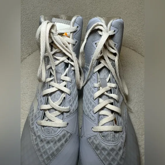 Adidas Mat Wizard 4 grey gray white wrestling shoes sneakers high tops 10