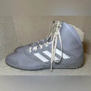 Adidas Mat Wizard 4 grey gray white wrestling shoes sneakers high tops 10