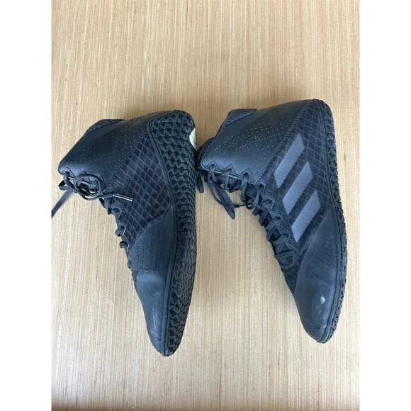 Adidas Mat Wizard 4 Wrestling Shoes 10.5 Black High Tops AC6971