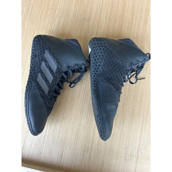 Adidas Mat Wizard 4 Wrestling Shoes 10.5 Black High Tops AC6971