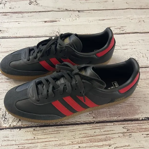 Adidas Samba OG Men's Shoes Carbon Better Scarlet Leather Size 12 Rare